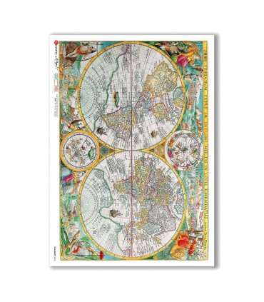 OLD-MAPS-0036. Old maps Rice Paper for decoupage.