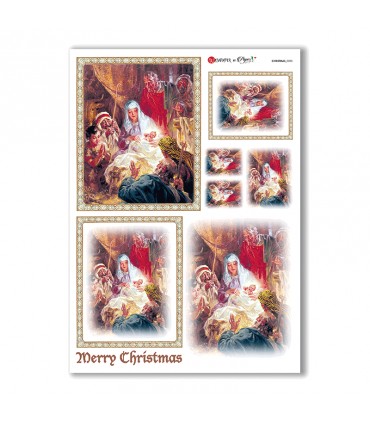 CHRISTMAS-0203. Carta di riso Natale per decoupage.