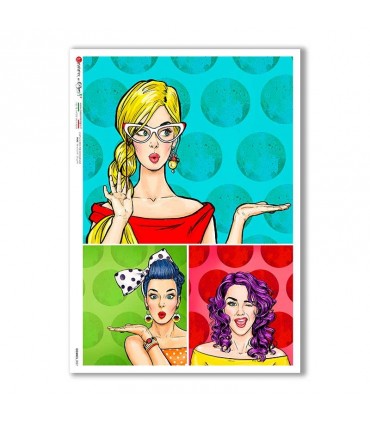 COMICS-0027. Carta di riso fumetti per decoupage.