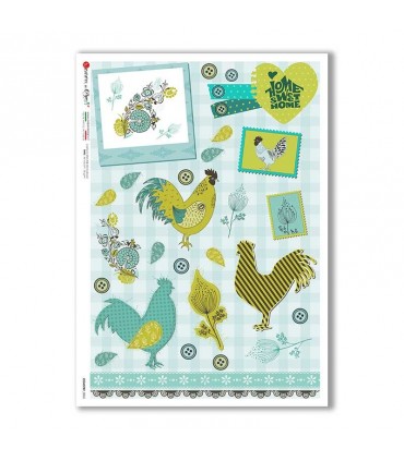 COUNTRY-0065. Carta di riso country per decoupage.