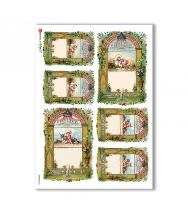 CHRISTMAS-0213. Carta di riso vittoriana Natale per decoupage.