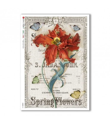 FLOWERS-0356. Rice Paper flowers for decoupage.