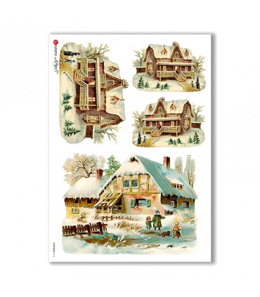 CHRISTMAS-0214. Papel de Arroz Navidad victoriano para decoupage.