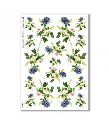 FLOWERS-0366. Papel de Arroz flores para decoupage.