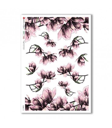 FLOWERS-0368. Carta di riso fiori per decoupage.