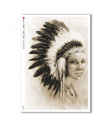 FOLK-0089. Carta di riso etniche per decoupage.