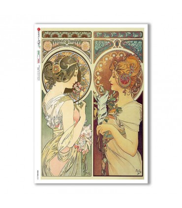 NOUVEAU-0021. Carta di riso art nouveau per decoupage.