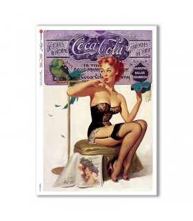 PINUP-0028. Carta di riso pin-up per decoupage.