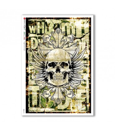 SKULL-0014. Skull Rice Paper for decoupage.