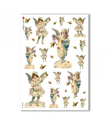 CHRISTMAS-0225. Christmas Rice Paper victorian for decoupage.