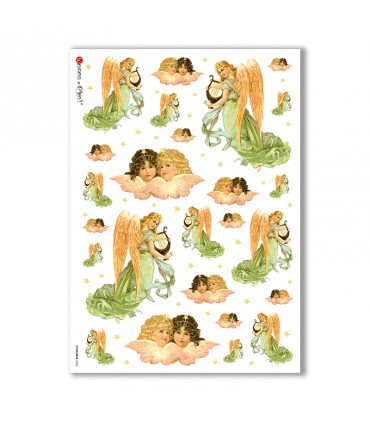 CHRISTMAS-0226. Christmas Rice Paper victorian for decoupage.