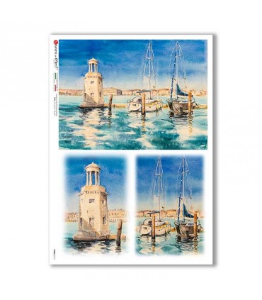 VIEWS-0175. Carta di Riso paesaggi per decoupage