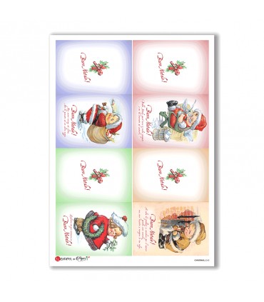 CHRISTMAS-0240. Carta di riso vittoriana Natale per decoupage.