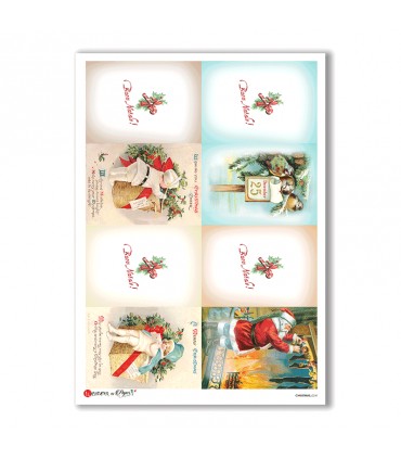 CHRISTMAS-0241. Christmas Rice Paper victorian for decoupage.