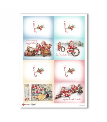 CHRISTMAS-0242. Papel de Arroz Navidad victoriano para decoupage.