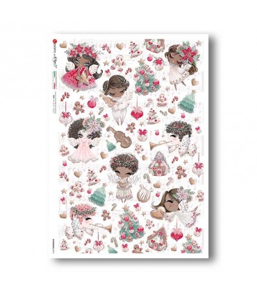 CHRISTMAS-0310. Carta di riso Natale per decoupage.