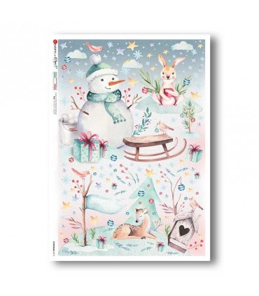 CHRISTMAS-0313. Carta di riso Natale per decoupage.