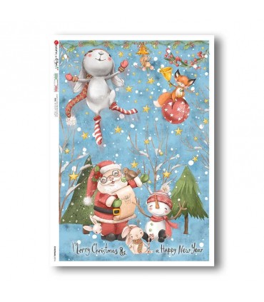 CHRISTMAS-0314. Carta di riso Natale per decoupage.