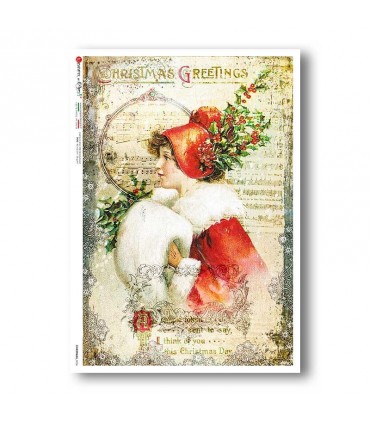 CHRISTMAS-0336. Victorian Christmas Rice Paper for decoupage.