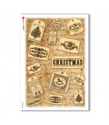 CHRISTMAS-0260. Papel de Arroz Navidad victoriano para decoupage.