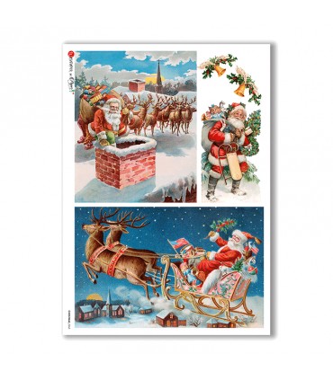 Carta di riso vittoriana per decoupage di Natale