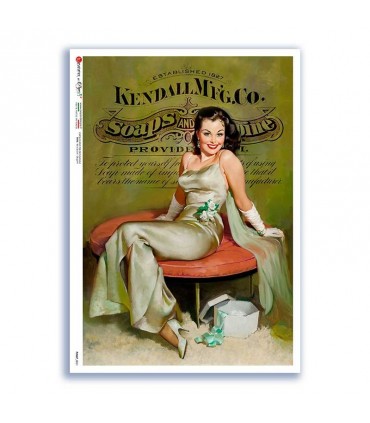 PINUP-0031. Carta di riso pin-up per decoupage.