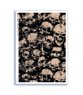 SKULL-0024. Carta di riso teschi per decoupage.