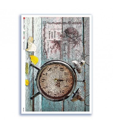 TIME-0029. Carta di riso orologi per decoupage.