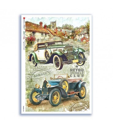VEHICLES-0050. Papel de Arroz vehículos para decoupage.