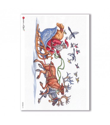 CHRISTMAS-0272. Carta di riso vittoriana Natale per decoupage.