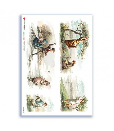 CHRISTMAS-0344. Papel de Arroz victoriano Navidad para decoupage.