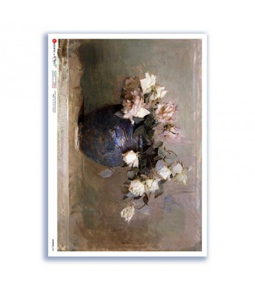 FLOWERS-0381. Carta di riso fiori per decoupage.