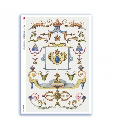 GROTTESCHE-0009. Rice Paper grotesque for decoupage.