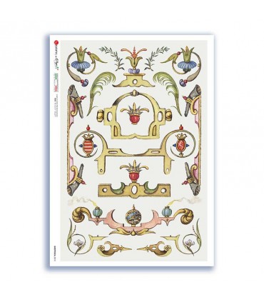 GROTTESCHE-0010. Papel de Arroz grotesca para decoupage.