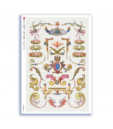 GROTTESCHE-0011. Rice Paper grotesque for decoupage.