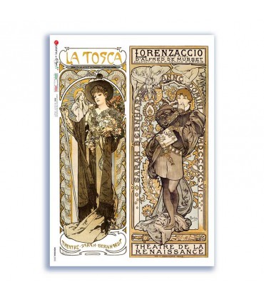 NOUVEAU-0033. Art nouveau Rice Paper for decoupage.