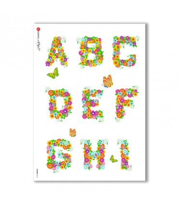 FLOWERS-0012. Carta di riso fiori per decoupage.