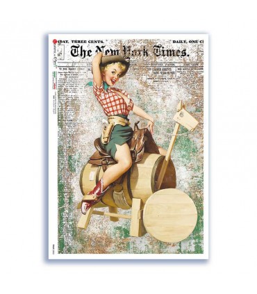 PINUP-0033. Papel de Arroz pin-up para decoupage.