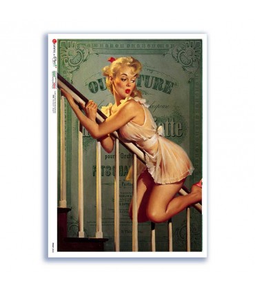 PINUP-0035. Carta di riso pin-up per decoupage.