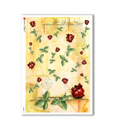 FLOWERS-0016. Carta di riso fiori per decoupage.