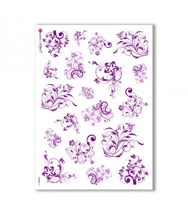 FLOWERS-0017. Carta di riso fiori per decoupage.