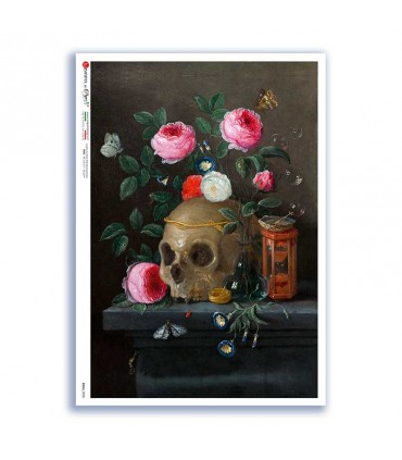 SKULL-0028. Skull Rice Paper for decoupage.