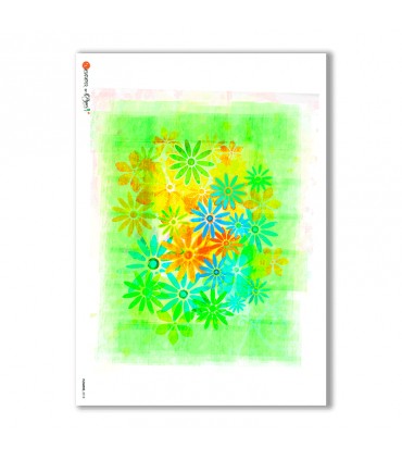 FLOWERS-0018. Carta di riso fiori per decoupage.