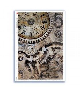 TIME-0037. Carta di riso orologi per decoupage.