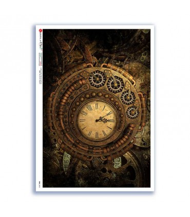 TIME-0038. Papel de Arroz relojes para decoupage.