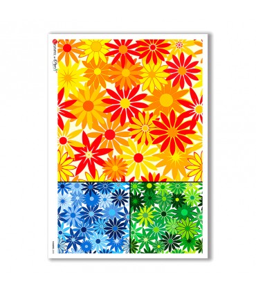 FLOWERS-0022. Carta di riso fiori per decoupage.