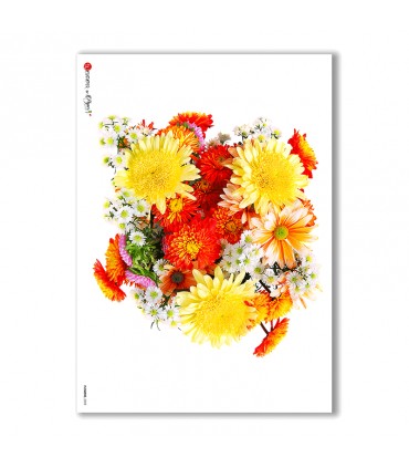 FLOWERS-0023. Carta di riso fiori per decoupage.