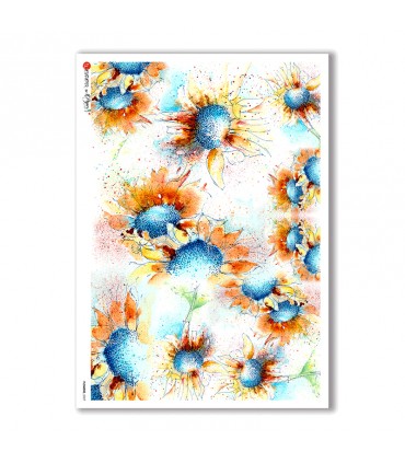FLOWERS-0027. Carta di riso fiori per decoupage.
