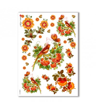 FLOWERS-0030. Rice Paper flowers for decoupage.