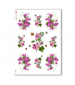 FLOWERS-0036. Carta di riso vittoriana fiori per decoupage.
